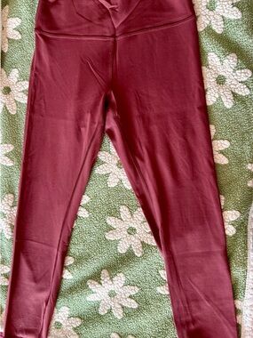 lululemon athletica Wunder Train Burgundy High-Rise Leggings Sz 8